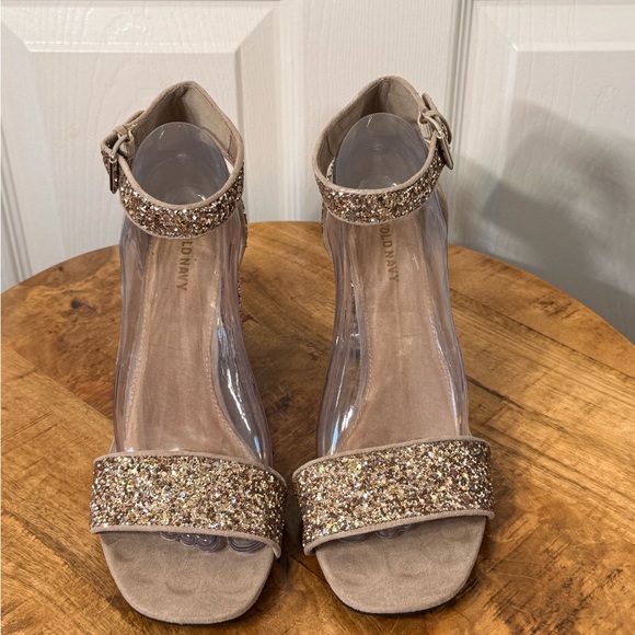 Old Navy Shoes - Old Navy Women's Glitter Strap Heels - Tan